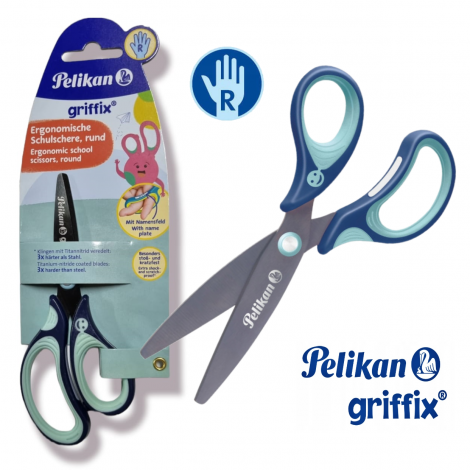 Nożyczki Pelikan Griffix ergonomiczne Niebieskie, 14cm - 2